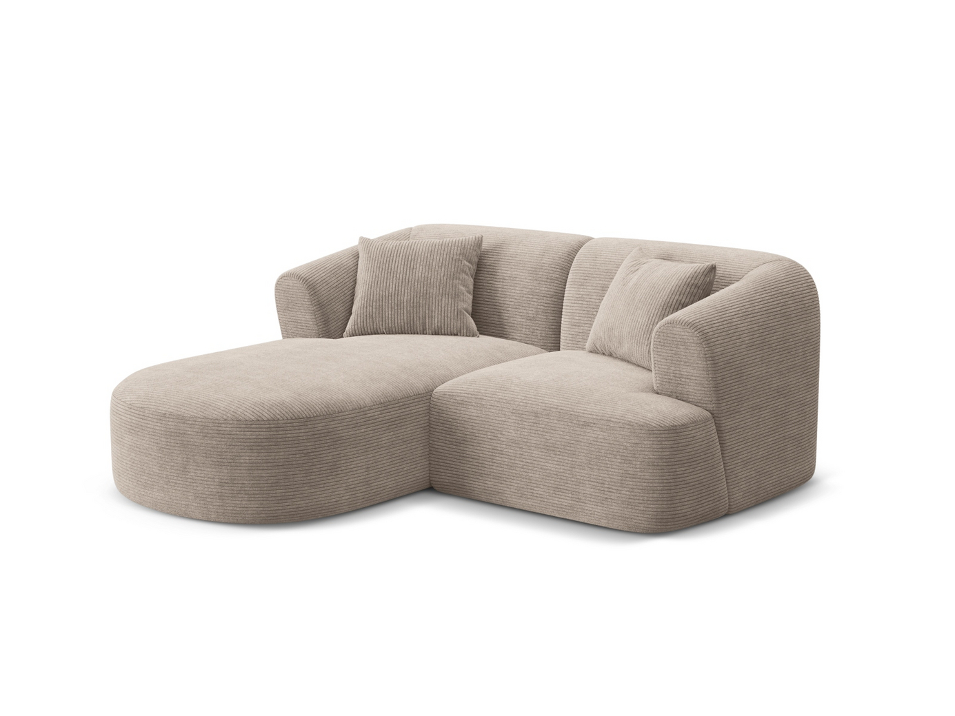 Cosmopolitan Design vänstervänd modulhörnsoffa, "Campi", 3-sits, 180 × 156 × 70 cm, Lincoln, svarta plastben
