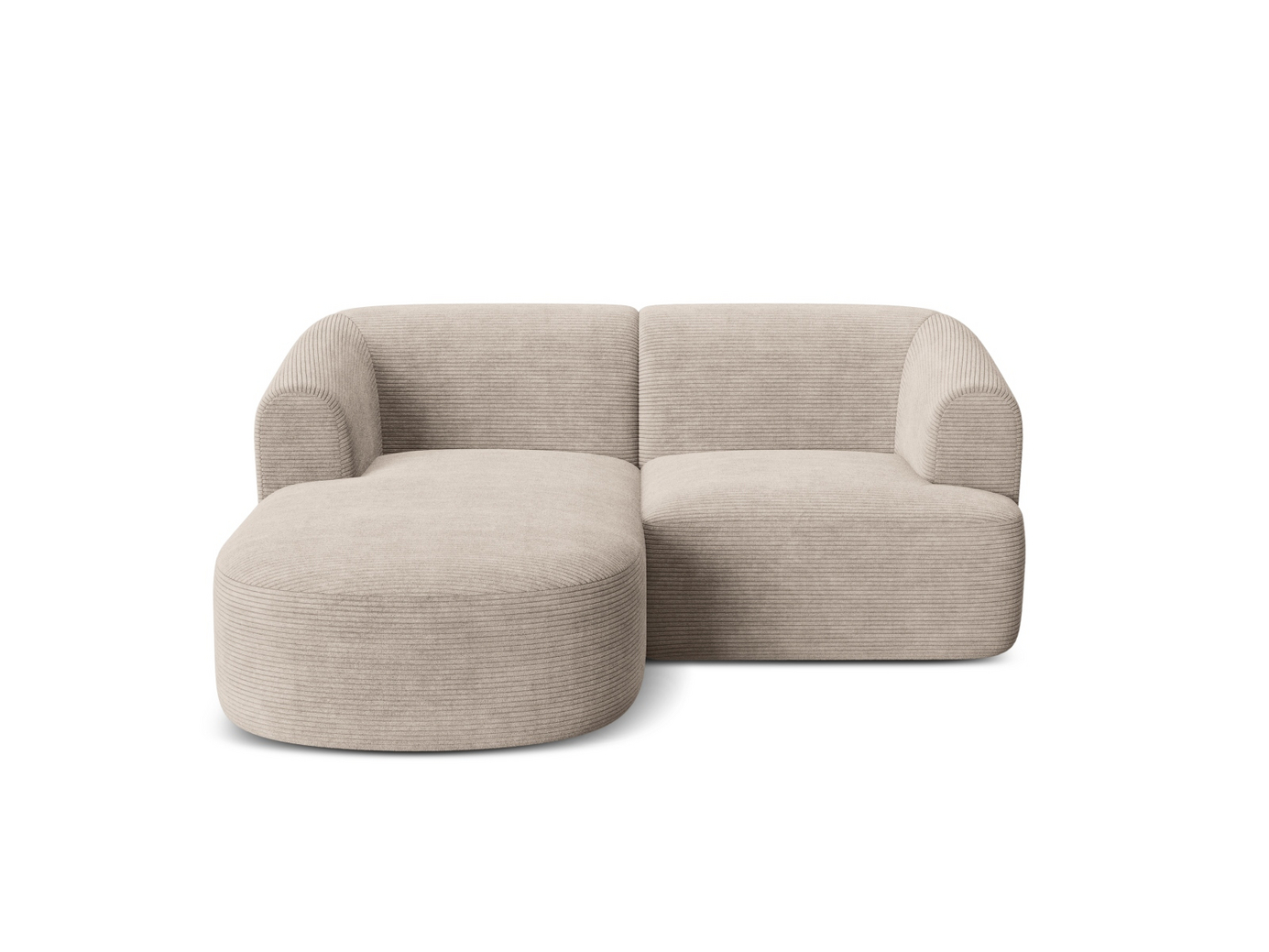 Cosmopolitan Design vänstervänd modulhörnsoffa, "Campi", 3-sits, 180 × 156 × 70 cm, Lincoln, svarta plastben