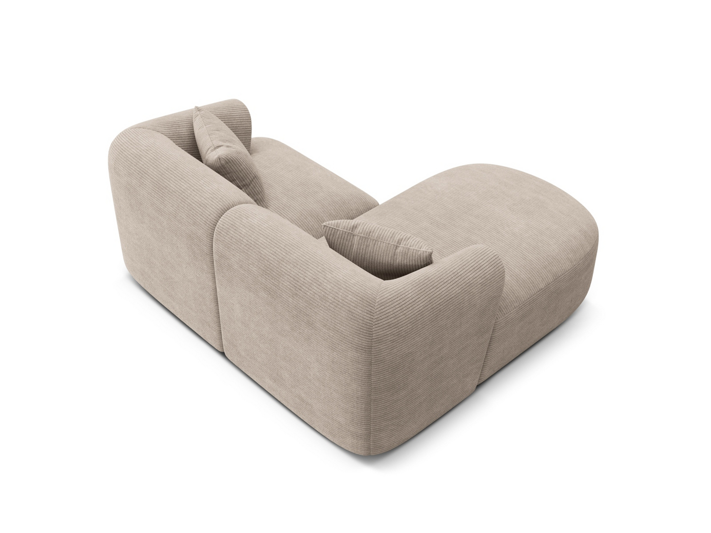 Cosmopolitan Design vänstervänd modulhörnsoffa, "Campi", 3-sits, 180 × 156 × 70 cm, Lincoln, svarta plastben