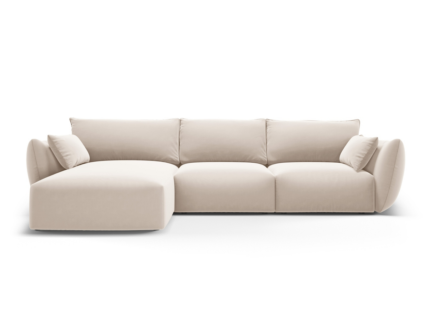 Cosmopolitan Design vänstervänd sammetshörnsoffa, 