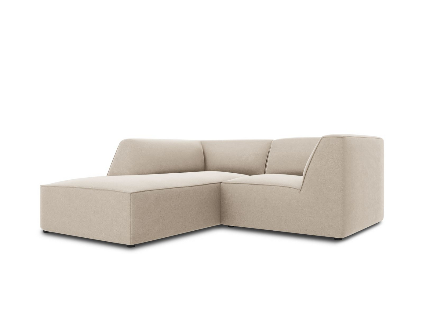Cosmopolitan Design vänstervänd sammetsmodulhörnsoffa, "Siena", 3-sits, 186 × 180 × 69 cm, Salvador, svarta plastben, Variant LC_S_44