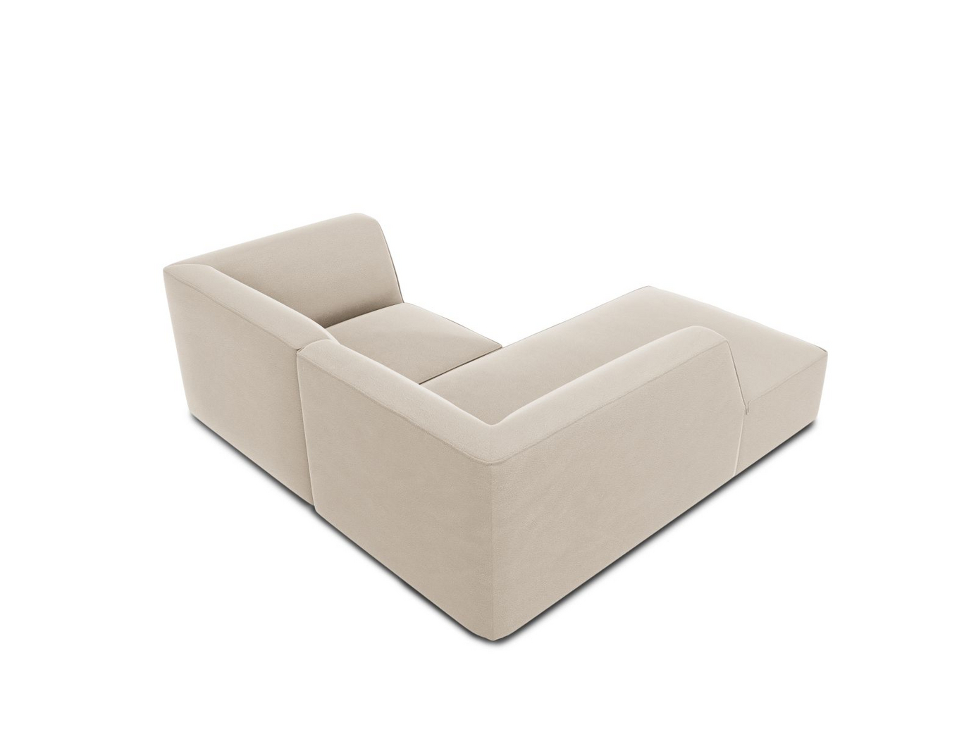 Cosmopolitan Design vänstervänd sammetsmodulhörnsoffa, "Siena", 3-sits, 186 × 180 × 69 cm, Salvador, svarta plastben, Variant LC_S_44
