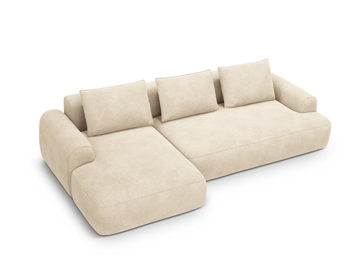 Cosmopolitan Design vänstervänd sammetshörnbäddsoffa med förvaring, 