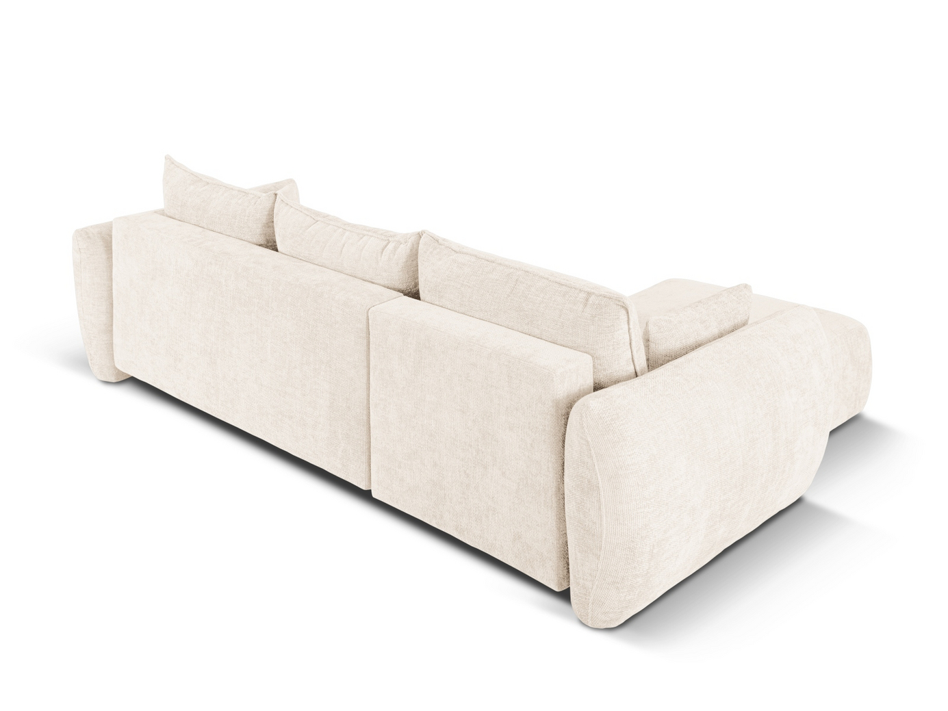 Cosmopolitan Design vänstervänd hörnbäddsoffa med förvaring, "Matera", 4-sits, 253 × 173 × 86 cm, Haga, svarta plastben