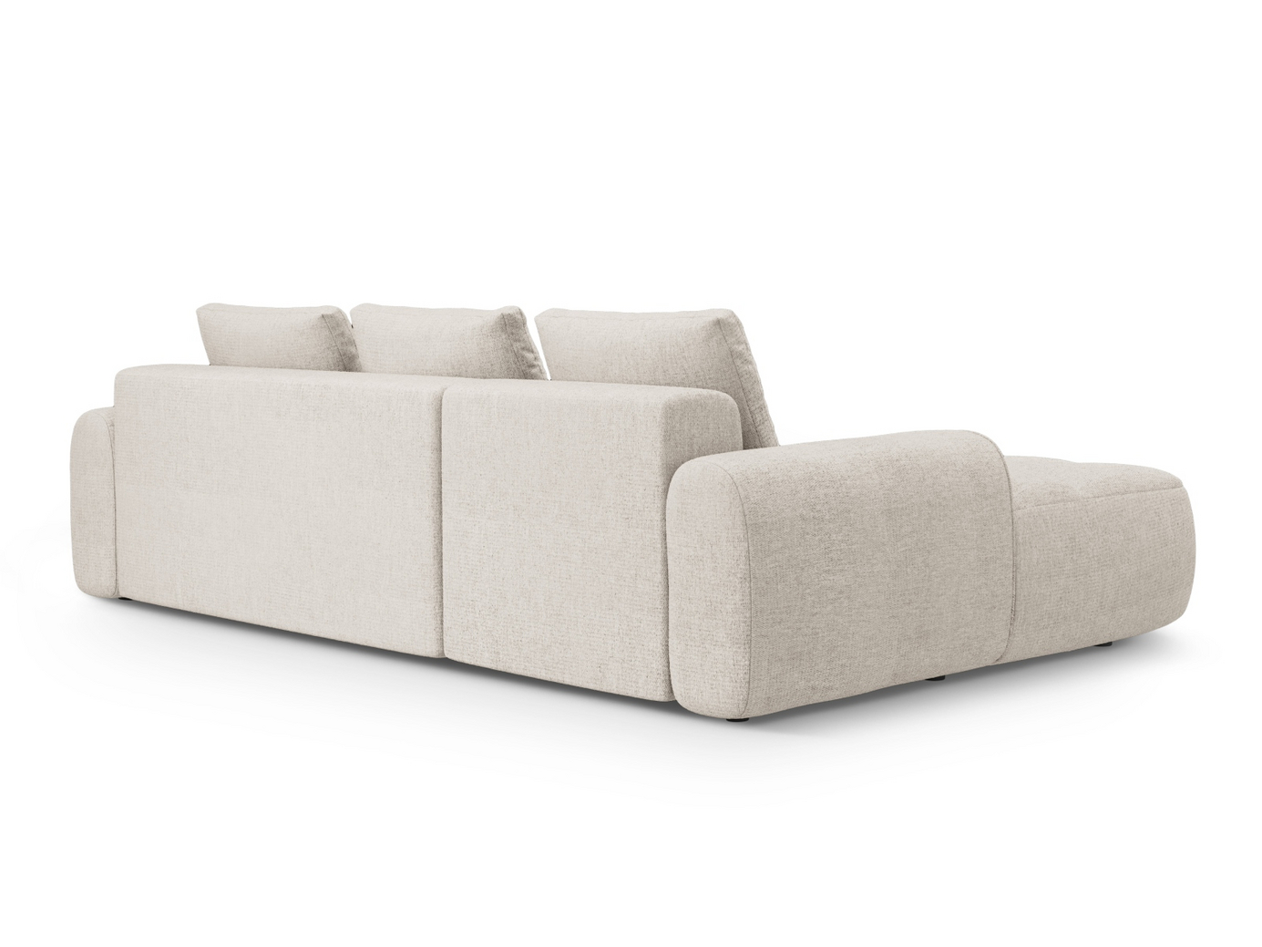 Cosmopolitan Design vänstervänd hörnbäddsoffa med förvaring, "Linz", 3-sits, 275 × 142 × 84 cm, Sorella, svarta plastben, Variant LCF_193