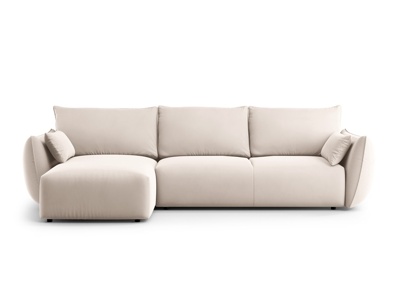 Cosmopolitan Design vänstervänd sammetshörnbäddsoffa med förvaring, 