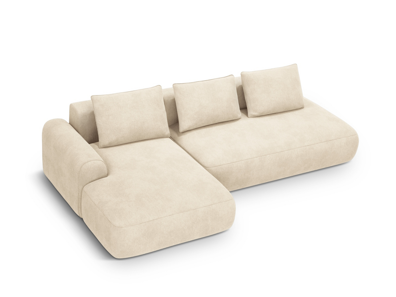 Cosmopolitan Design vänstervänd sammetshörnbäddsoffa med förvaring, 