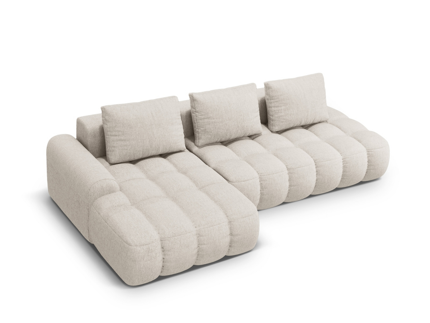 Cosmopolitan Design vänstervänd hörnbäddsoffa med förvaring, "Linz", 3-sits, 275 × 142 × 84 cm, Sorella, svarta plastben, Variant LCFO_193
