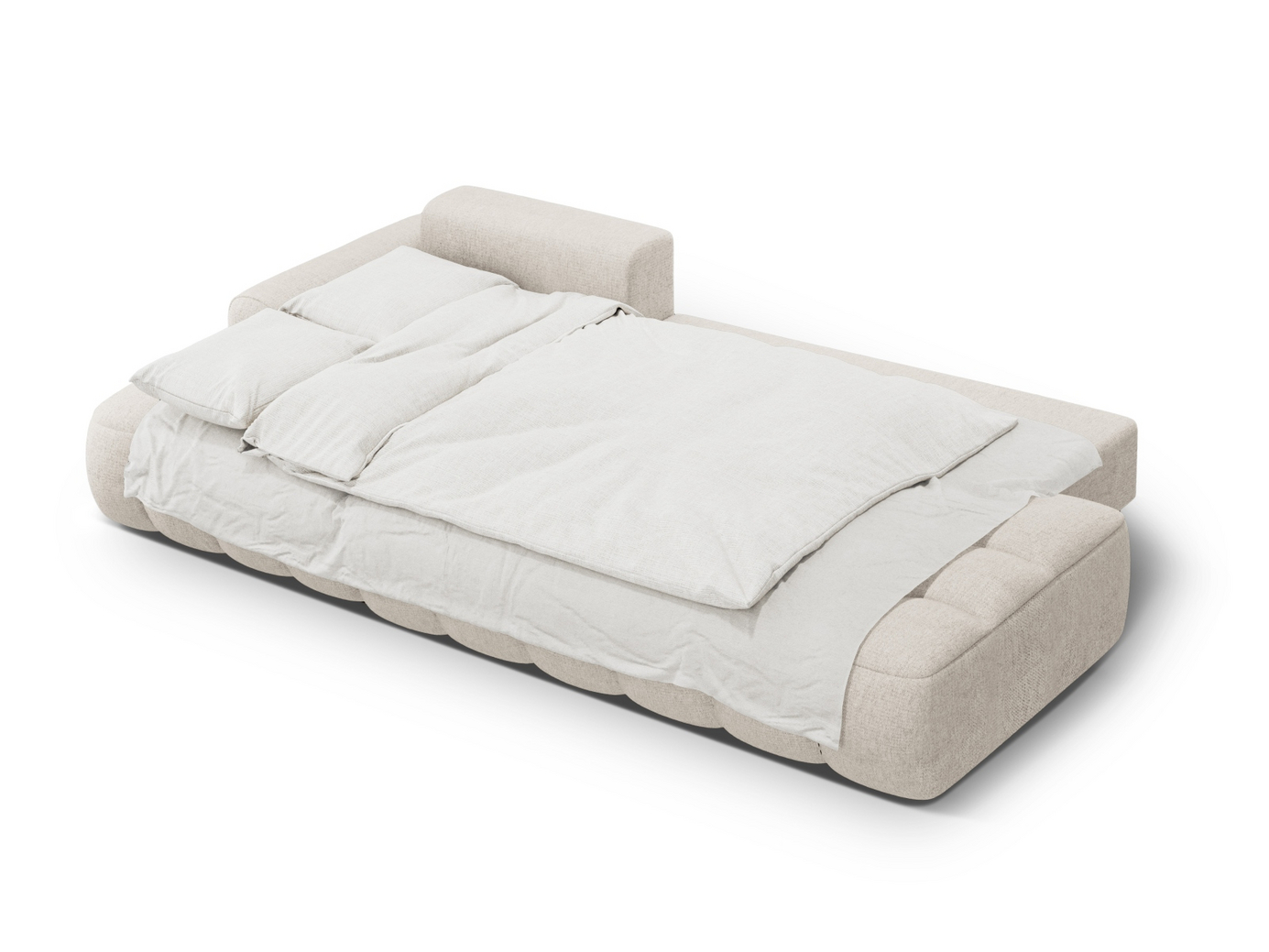 Cosmopolitan Design vänstervänd hörnbäddsoffa med förvaring, "Linz", 3-sits, 275 × 142 × 84 cm, Sorella, svarta plastben, Variant LCFO_193