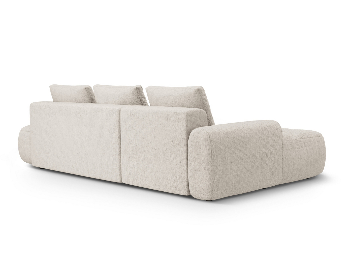 Cosmopolitan Design vänstervänd hörnbäddsoffa med förvaring, "Linz", 3-sits, 275 × 142 × 84 cm, Sorella, svarta plastben, Variant LCFO_193