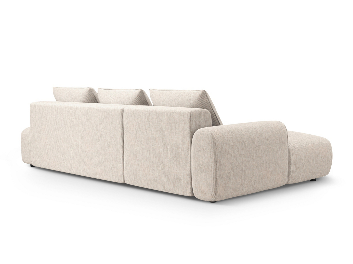 Cosmopolitan Design vänstervänd hörnbäddsoffa med förvaring, "Calma", 5-sits, 275 × 142 × 84 cm, Baltimore, svarta plastben