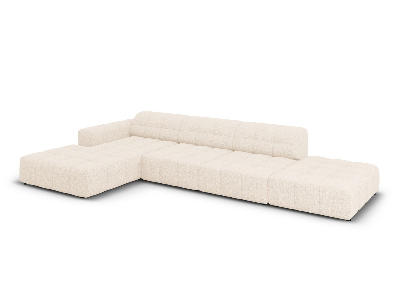 Cosmopolitan Design vänstervänd hörnsoffa, "Chicago", 5-sits, 348 × 167 × 78 cm, Haga, svarta plastben