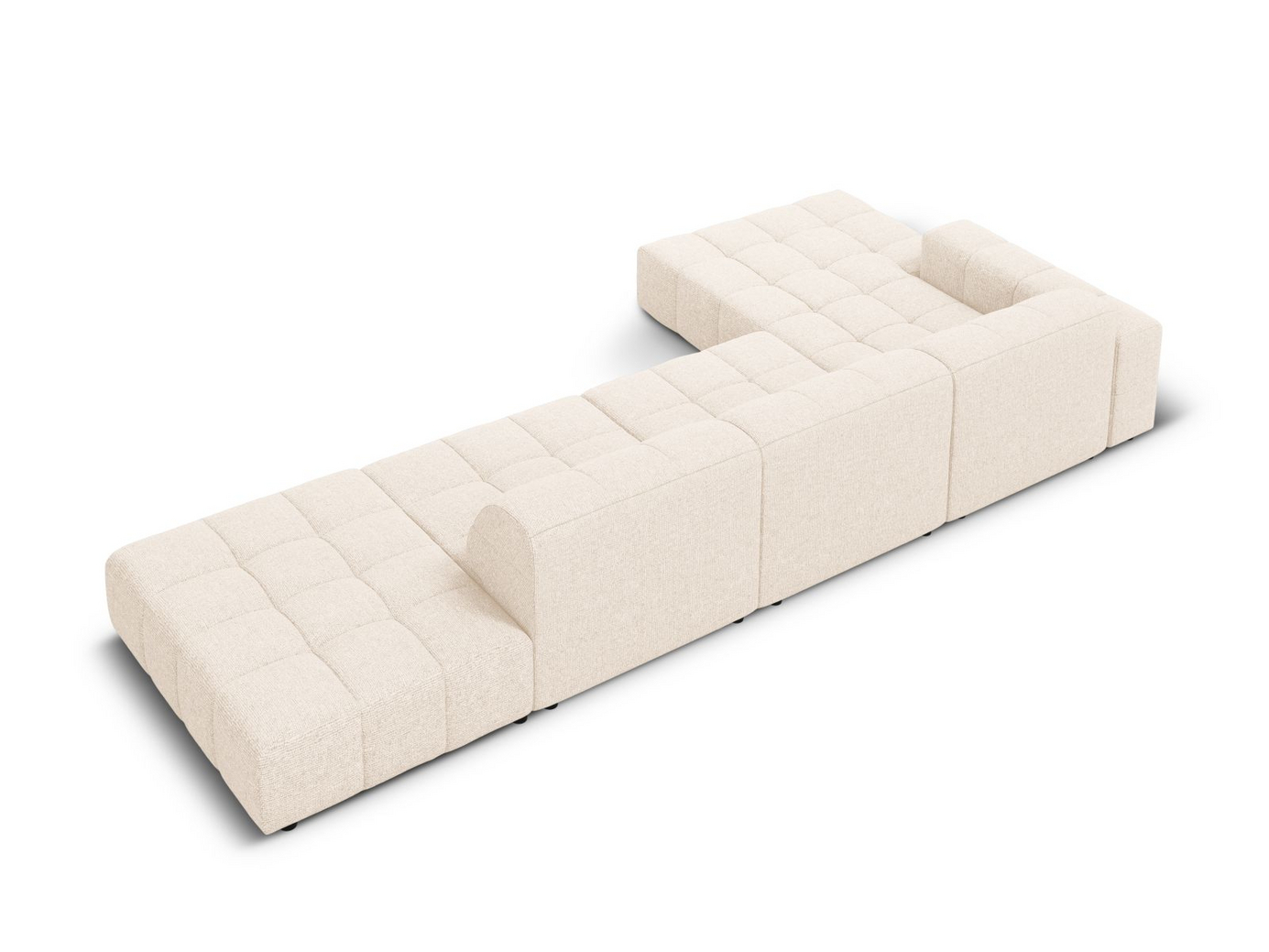 Cosmopolitan Design vänstervänd hörnsoffa, "Chicago", 5-sits, 348 × 167 × 78 cm, Haga, svarta plastben