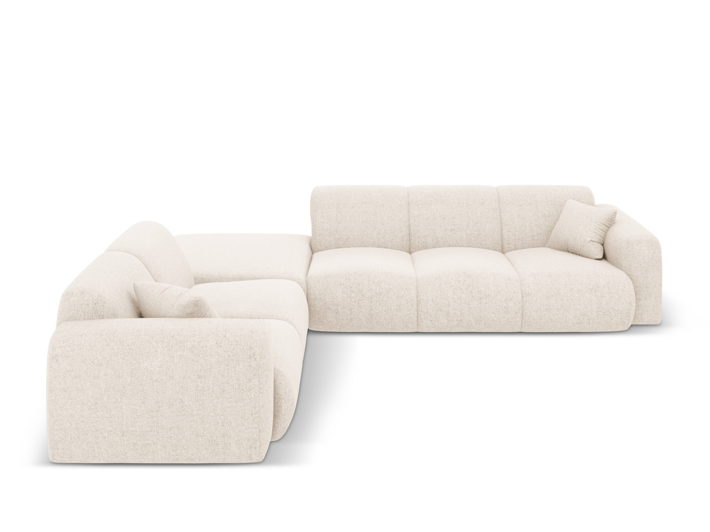 Cosmopolitan Design vänstervänd hörnsoffa, "Nolio", 4-sits, 315 × 250 × 72 cm, Haga, svarta plastben