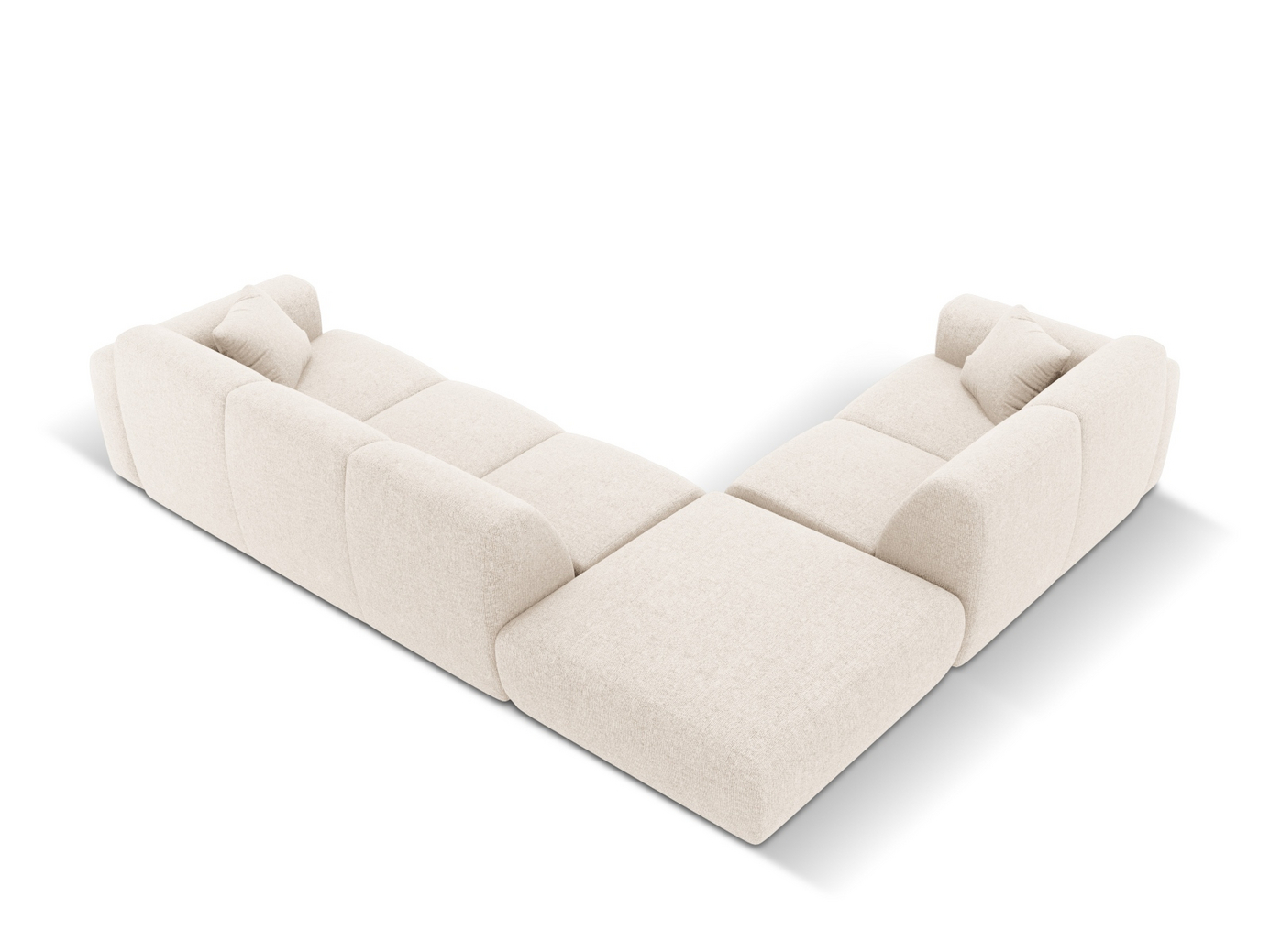 Cosmopolitan Design vänstervänd hörnsoffa, "Nolio", 4-sits, 315 × 250 × 72 cm, Haga, svarta plastben