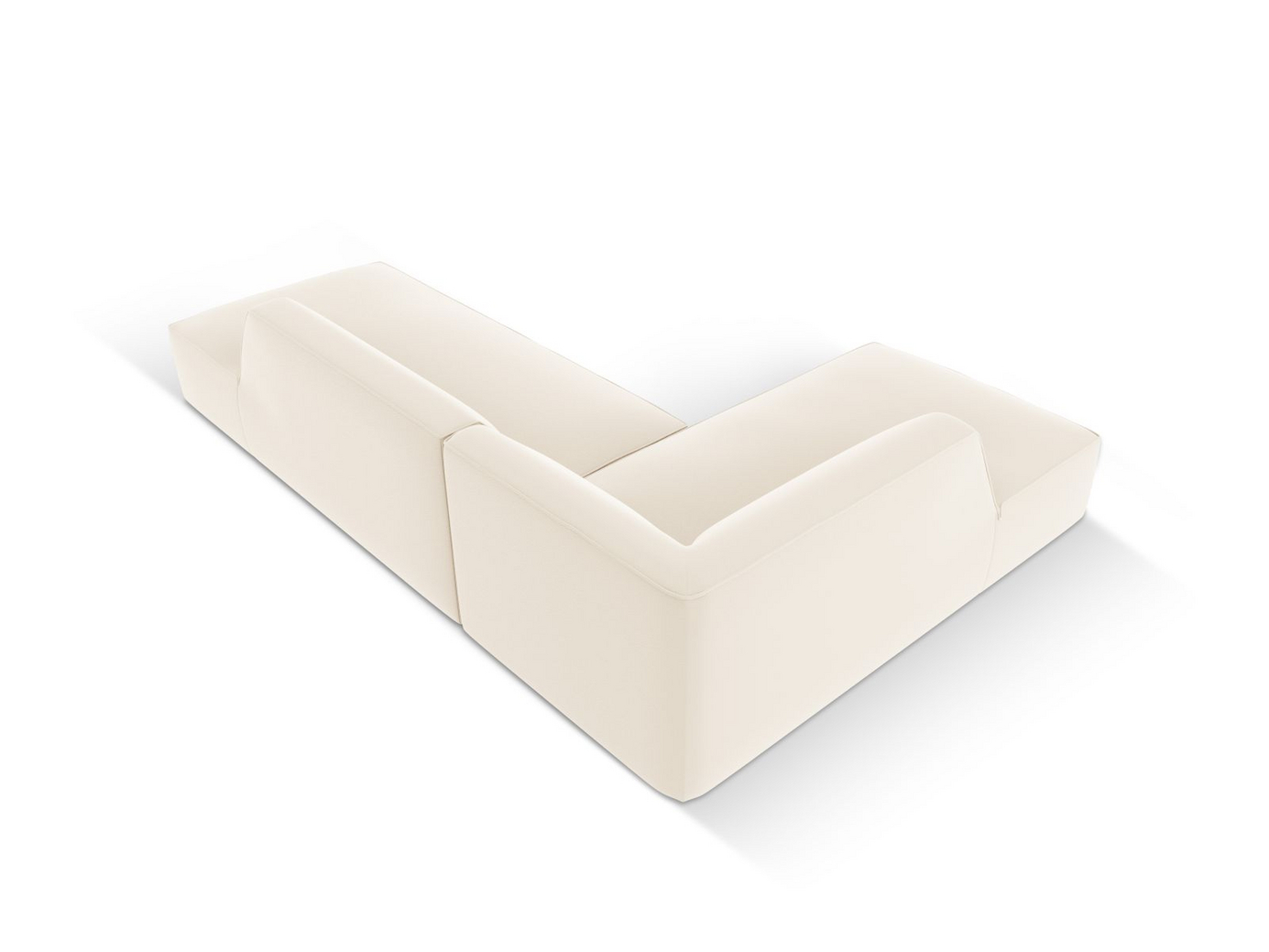 Cosmopolitan Design vänstervänd konstlädermodulhörnsoffa, "Siena", 4-sits, 273 × 180 × 69 cm, Pacifico, svarta plastben