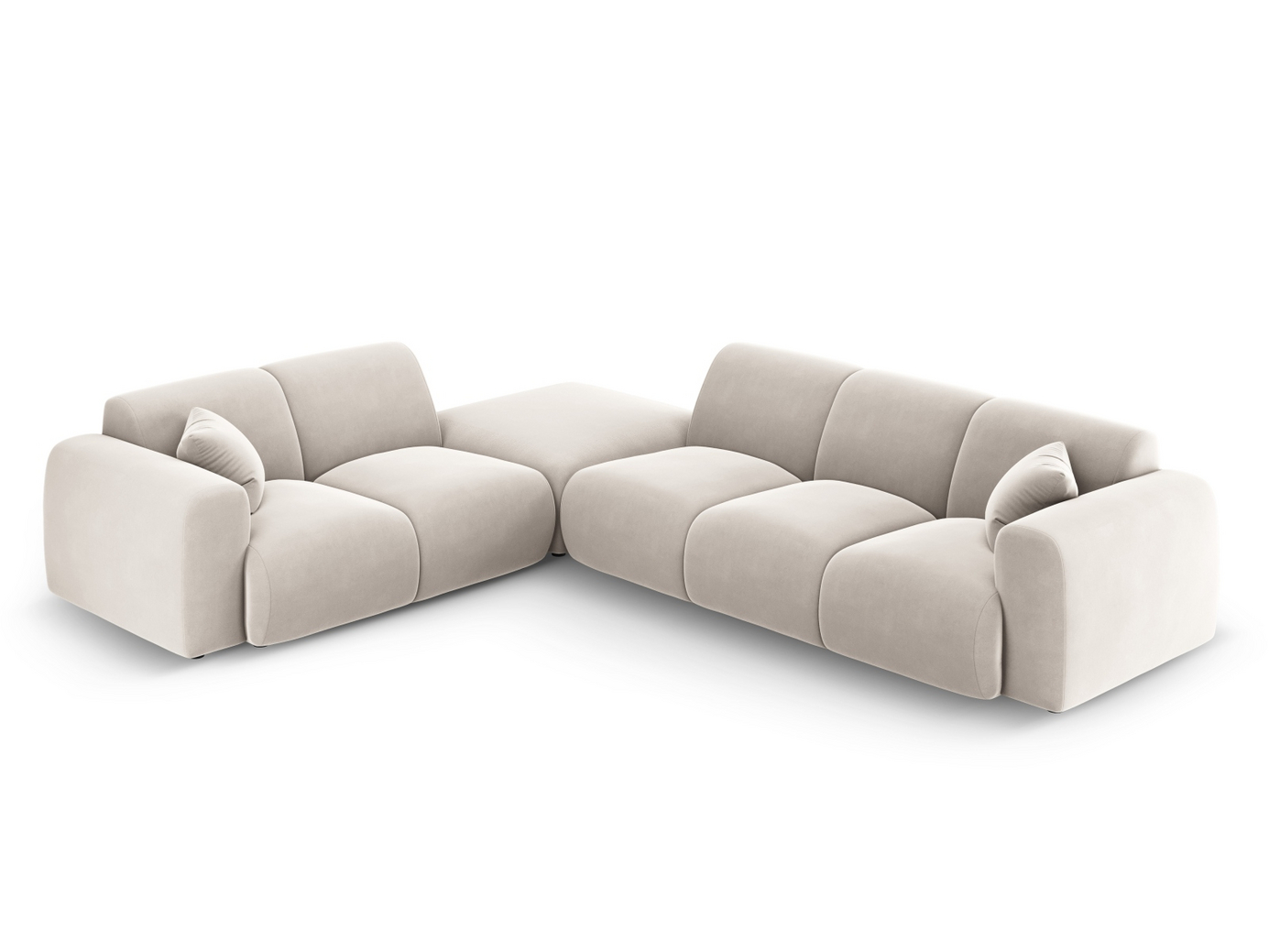 Cosmopolitan Design vänstervänd sammetshörnsoffa, 