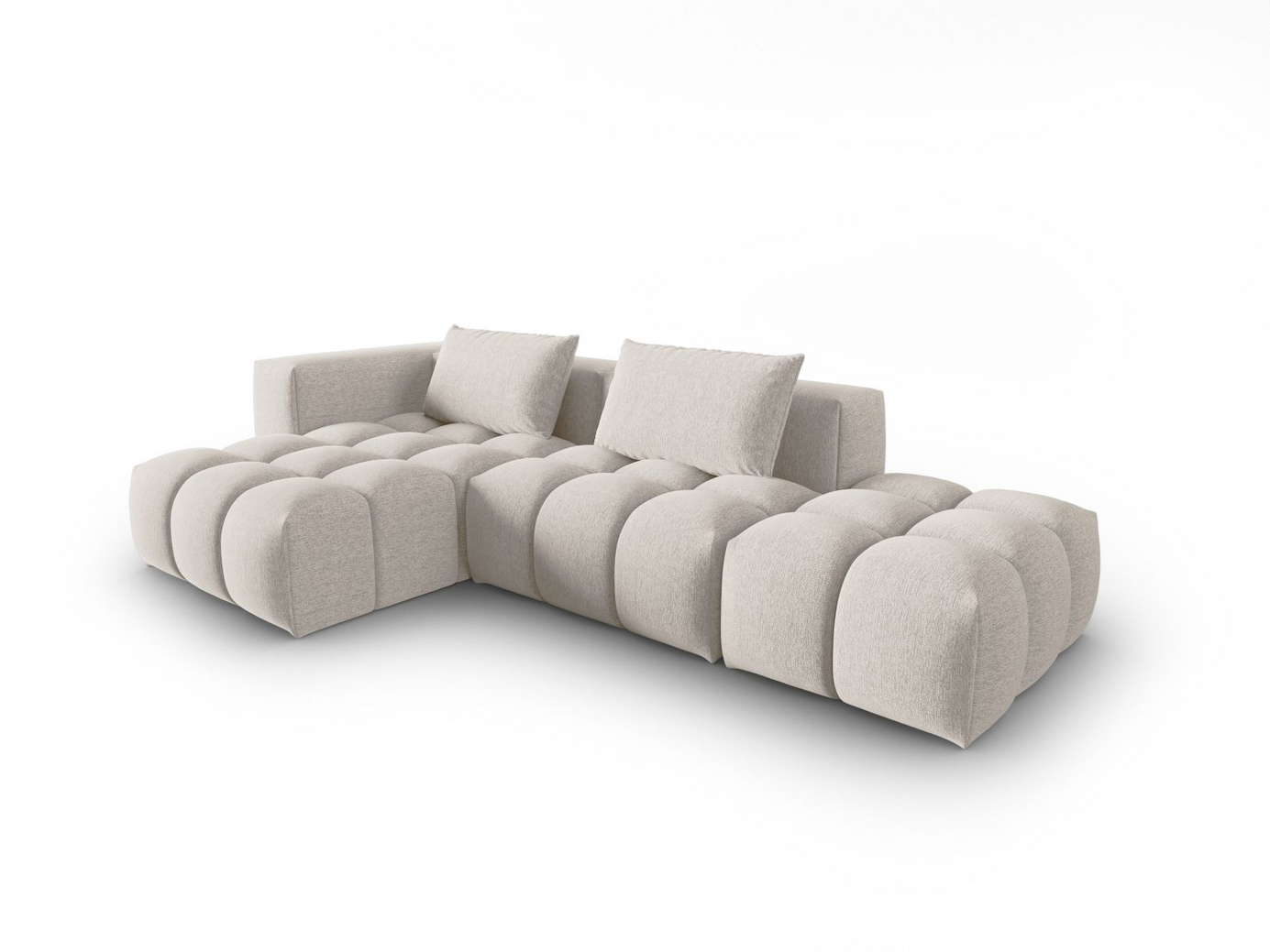 Cosmopolitan Design vänstervänd modulhörnsoffa, "Verona", 4-sits, 265 × 145 × 70 cm, Sorella, svarta plastben