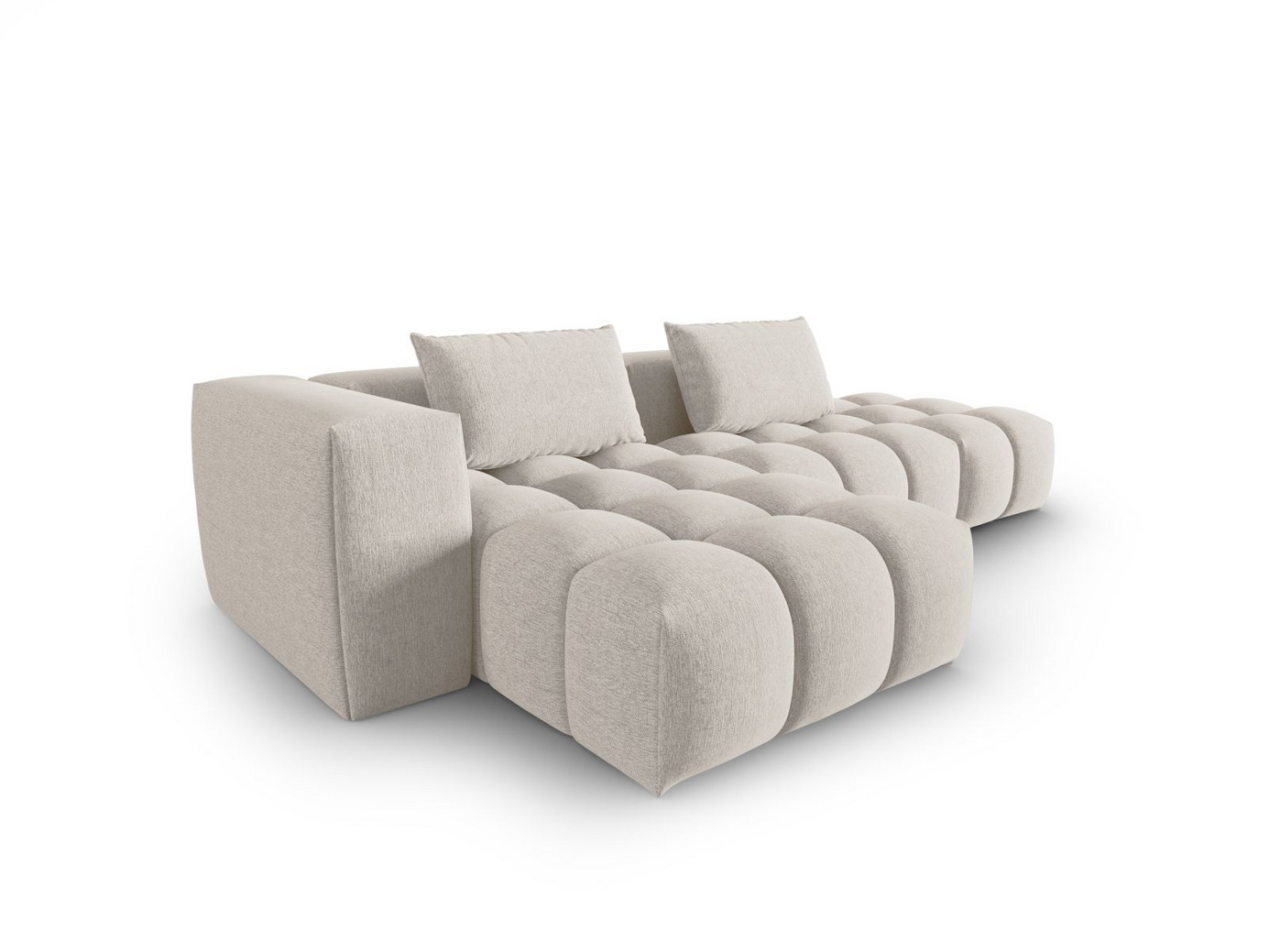 Cosmopolitan Design vänstervänd modulhörnsoffa, "Verona", 4-sits, 265 × 145 × 70 cm, Sorella, svarta plastben