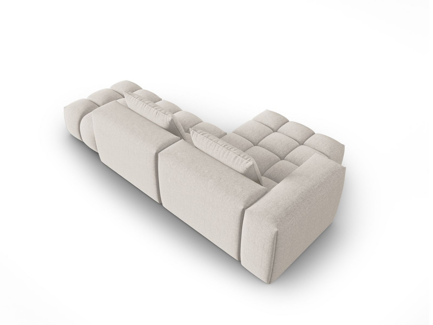 Cosmopolitan Design vänstervänd modulhörnsoffa, "Verona", 4-sits, 265 × 145 × 70 cm, Sorella, svarta plastben
