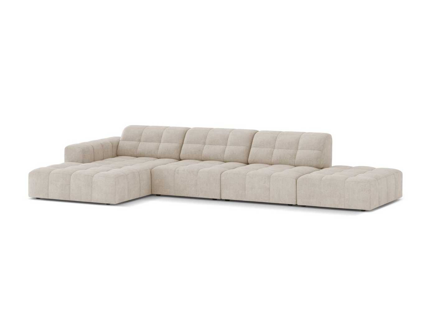 Cosmopolitan Design vänstervänd hörnsoffa, "Chicago", 5-sits, 348 × 167 × 78 cm, Eden 10, svarta plastben