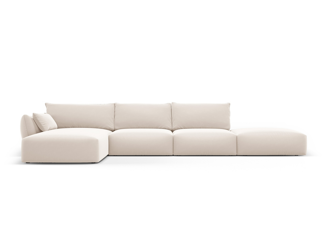 Cosmopolitan Design vänstervänd sammetshörnsoffa, 