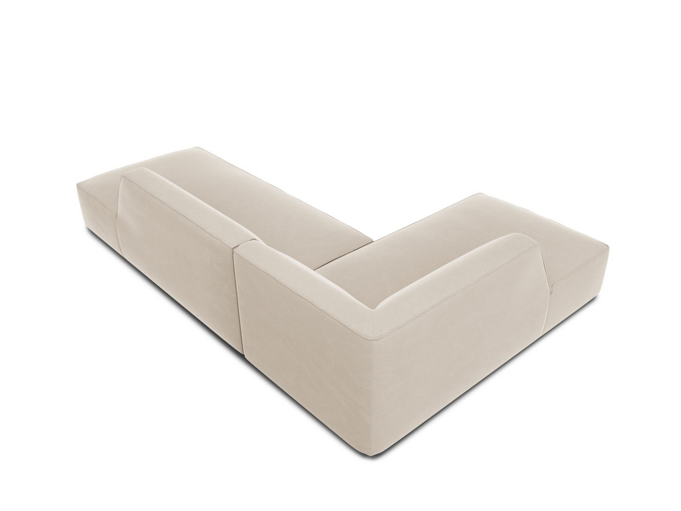 Cosmopolitan Design vänstervänd sammetsmodulhörnsoffa, "Siena", 4-sits, 273 × 180 × 69 cm, Salvador, svarta plastben, Variant LCO_44