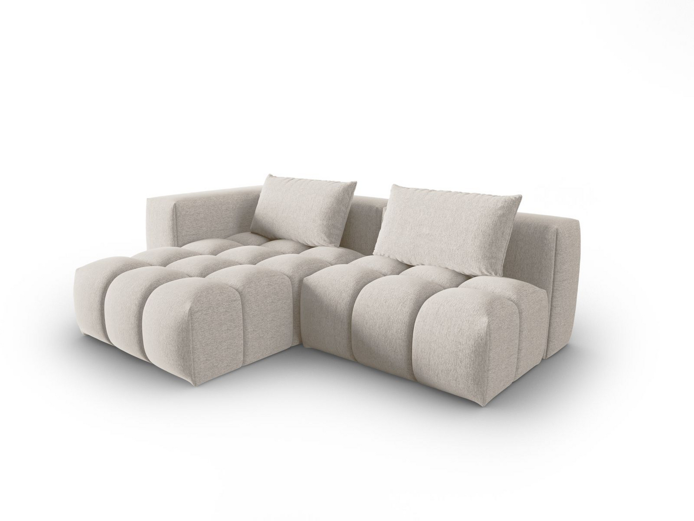 Cosmopolitan Design vänstervänd modulhörnsoffa, "Verona", 3-sits, 205 × 145 × 70 cm, Sorella, svarta plastben