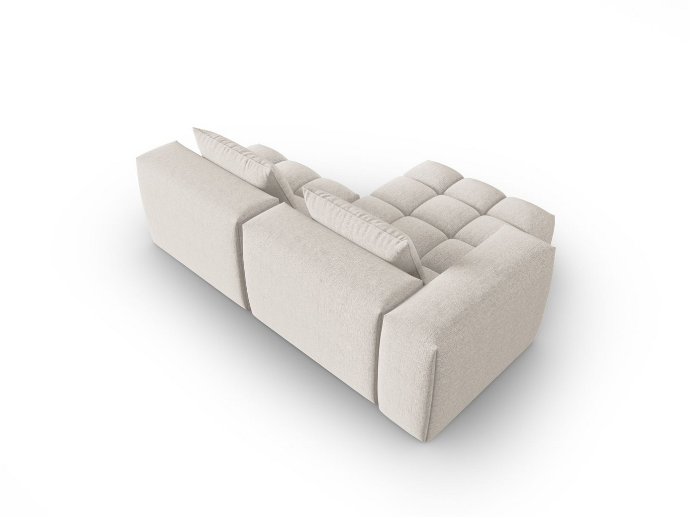 Cosmopolitan Design vänstervänd modulhörnsoffa, "Verona", 3-sits, 205 × 145 × 70 cm, Sorella, svarta plastben