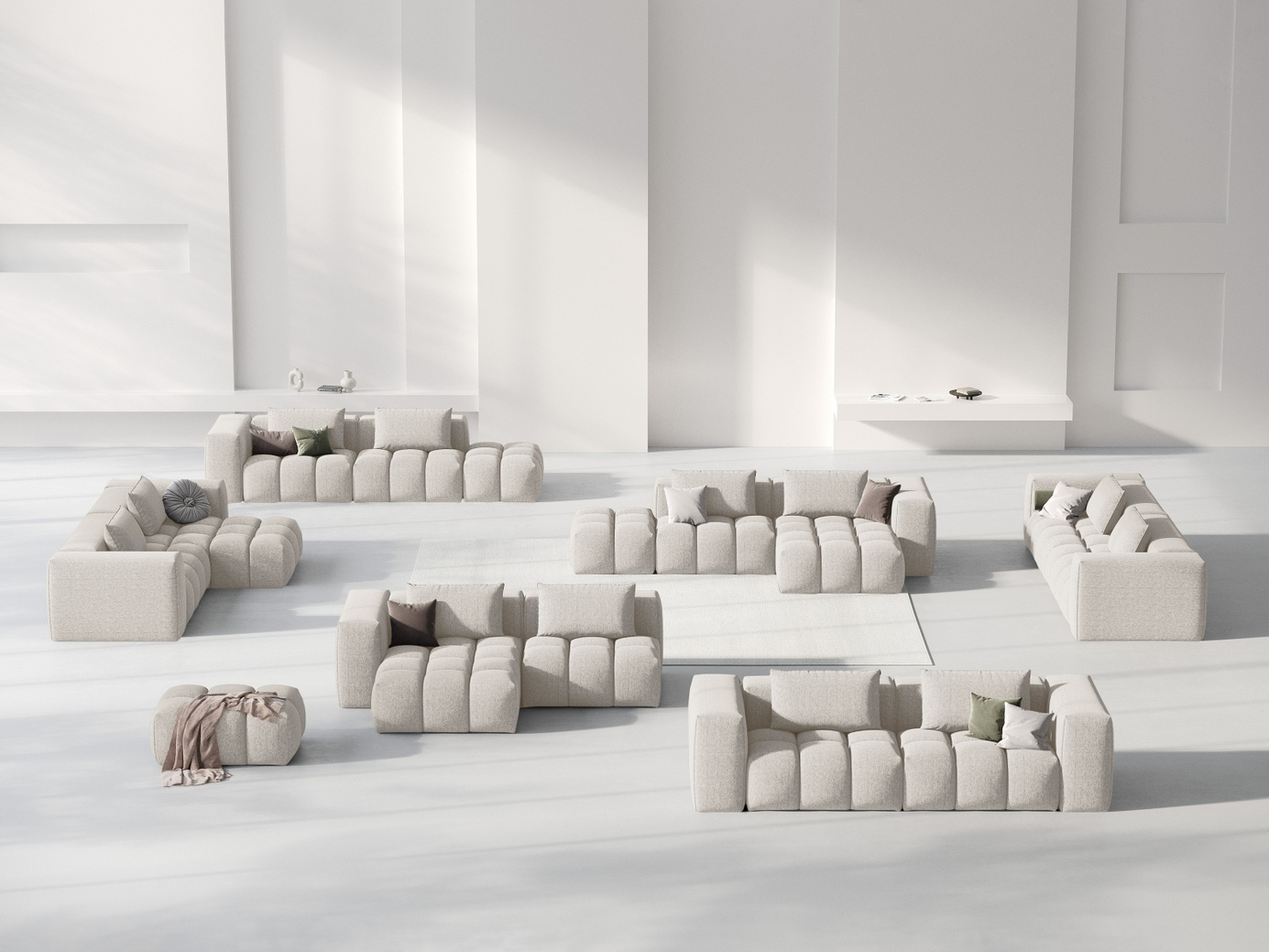Cosmopolitan Design vänstervänd modulhörnsoffa, "Verona", 3-sits, 205 × 145 × 70 cm, Sorella, svarta plastben