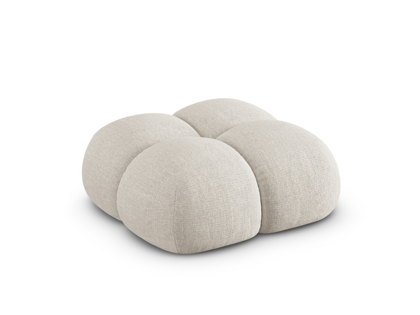 Cosmopolitan Design puff, "Loretto", 1-sits, 90 × 90 × 40 cm, Sorella, svarta plastben