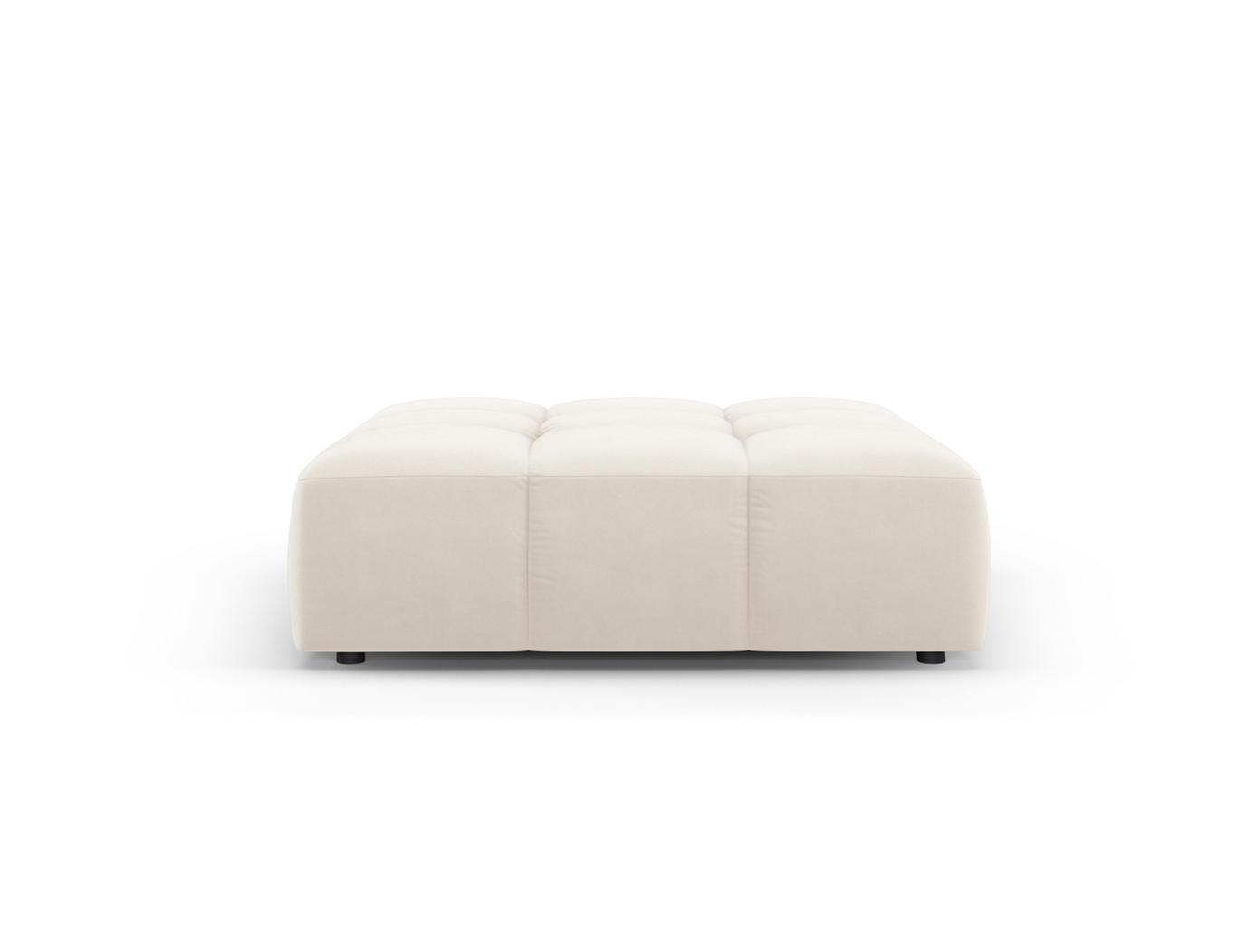 Cosmopolitan Design sammetspuff, "Moritz", 1-sits, 96 × 96 × 38 cm, Bluvel, svarta plastben