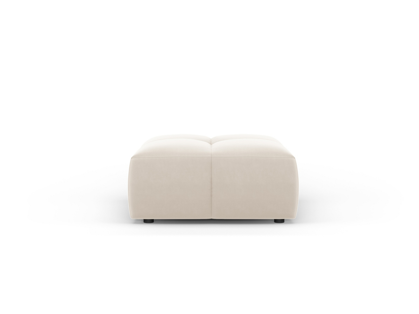 Cosmopolitan Design sammetspuff, "Moritz", 1-sits, 64 × 64 × 38 cm, Bluvel, svarta plastben
