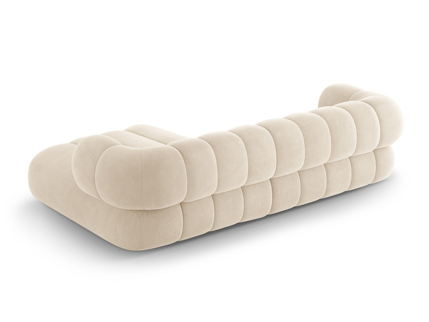 Cosmopolitan Design högervänd sammetshörnsoffa, "Koge", 5-sits, 270 × 165 × 70 cm, Vogue, svarta plastben