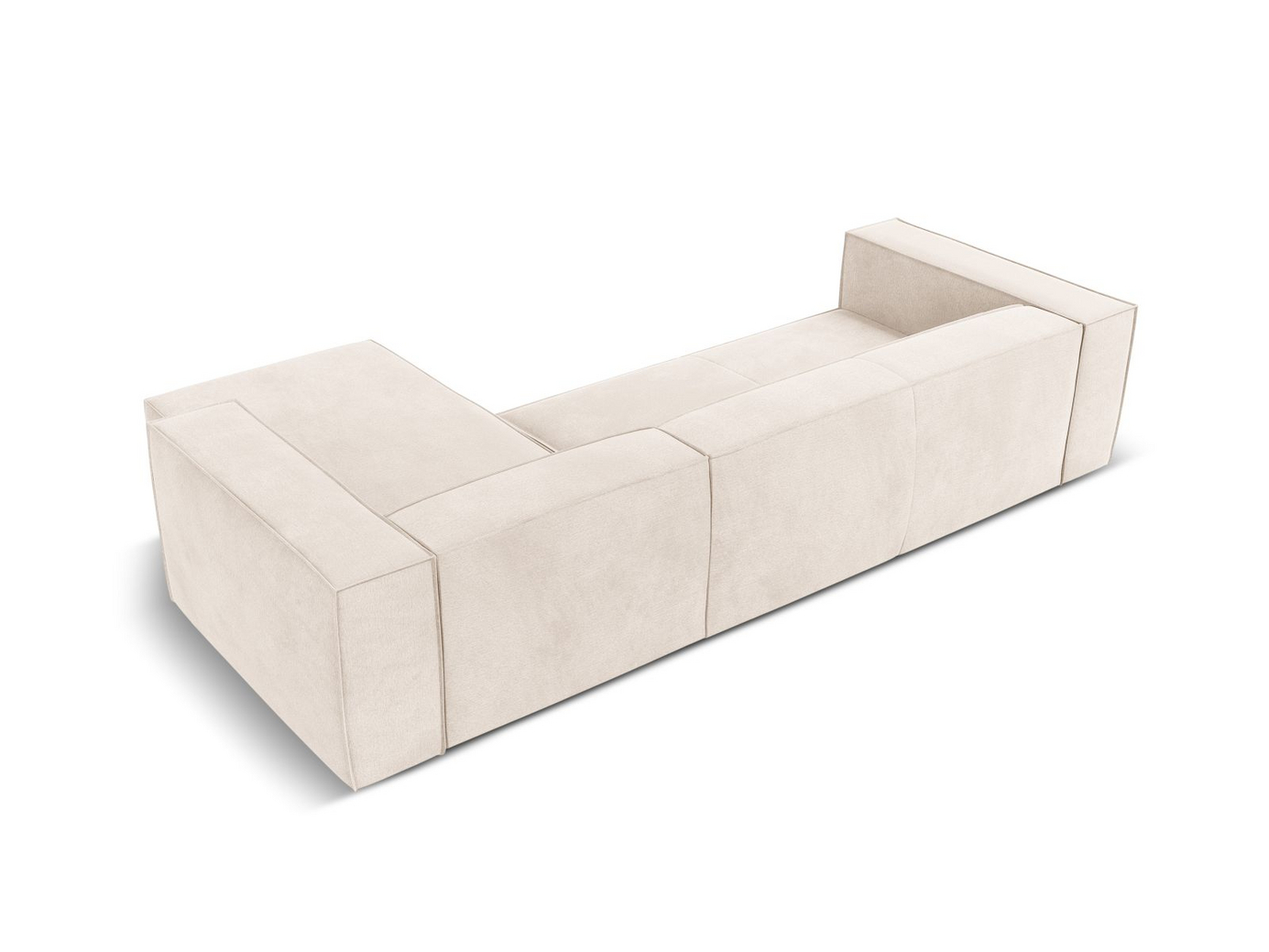 Cosmopolitan Design högervänd hörnsoffa, "Turin", 5-sits, 290 × 173 × 68 cm, Rosario, ben i svart bok