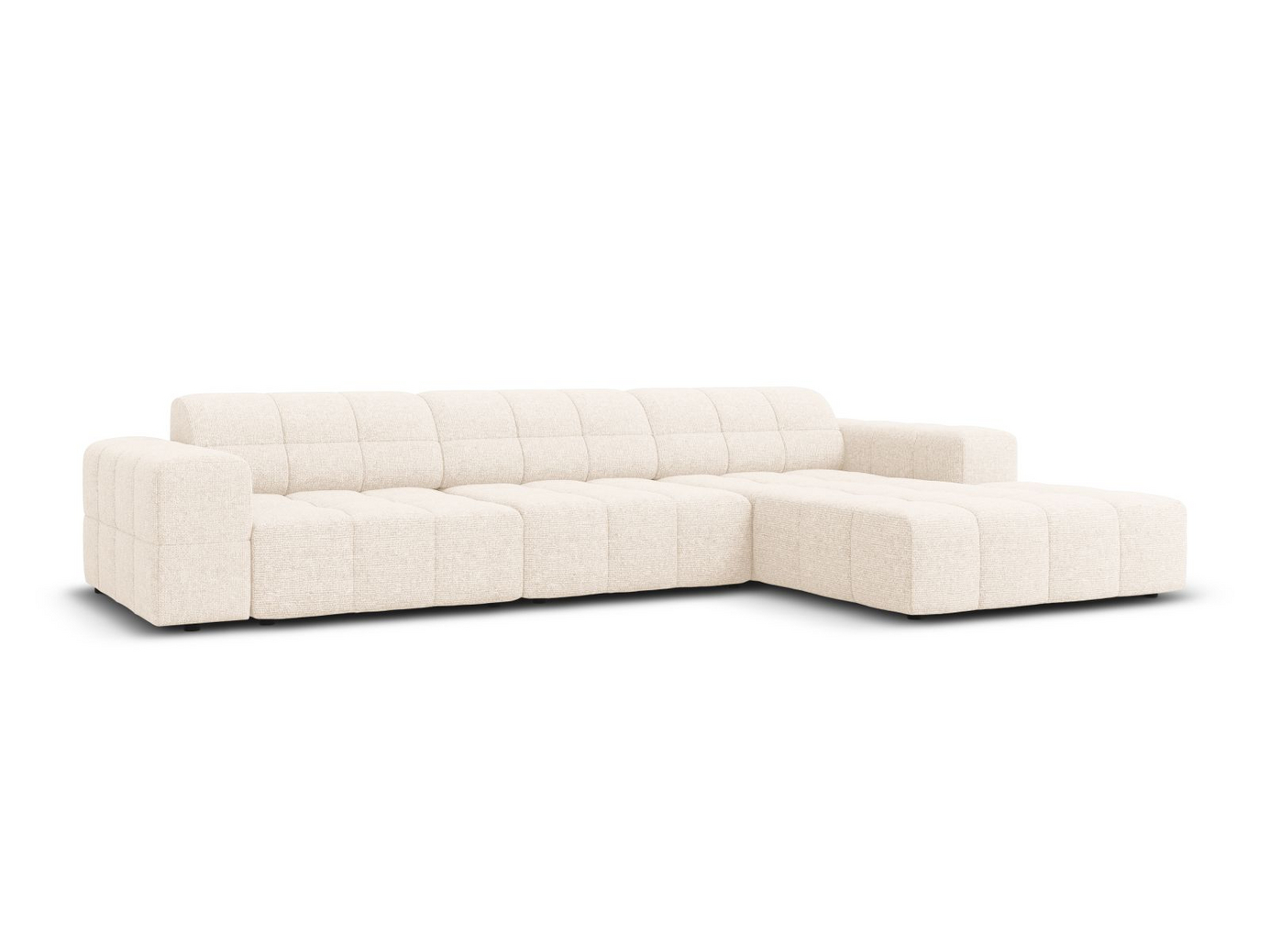 Cosmopolitan Design högervänd hörnsoffa, "Chicago", 4-sits, 294 × 167 × 78 cm, Haga, svarta plastben