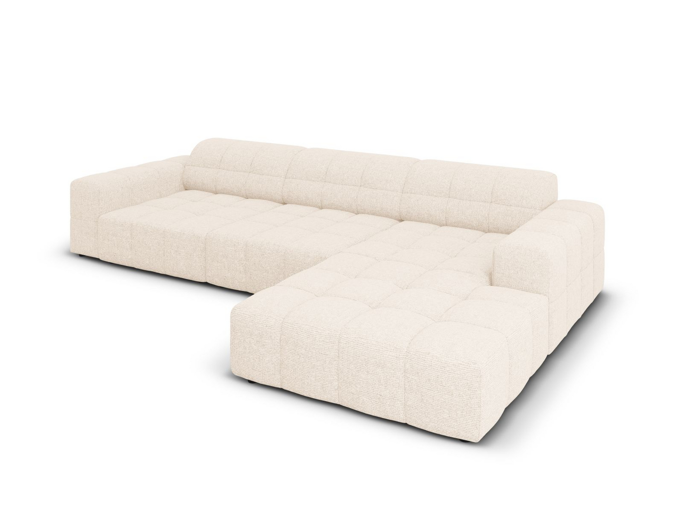 Cosmopolitan Design högervänd hörnsoffa, "Chicago", 4-sits, 294 × 167 × 78 cm, Haga, svarta plastben