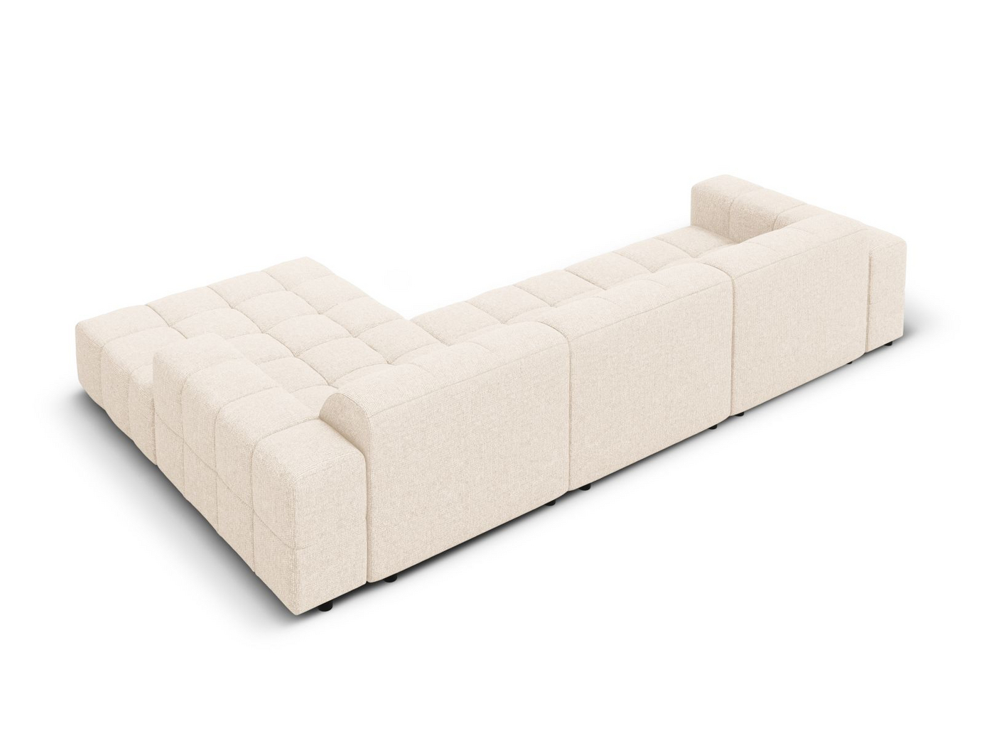 Cosmopolitan Design högervänd hörnsoffa, "Chicago", 4-sits, 294 × 167 × 78 cm, Haga, svarta plastben