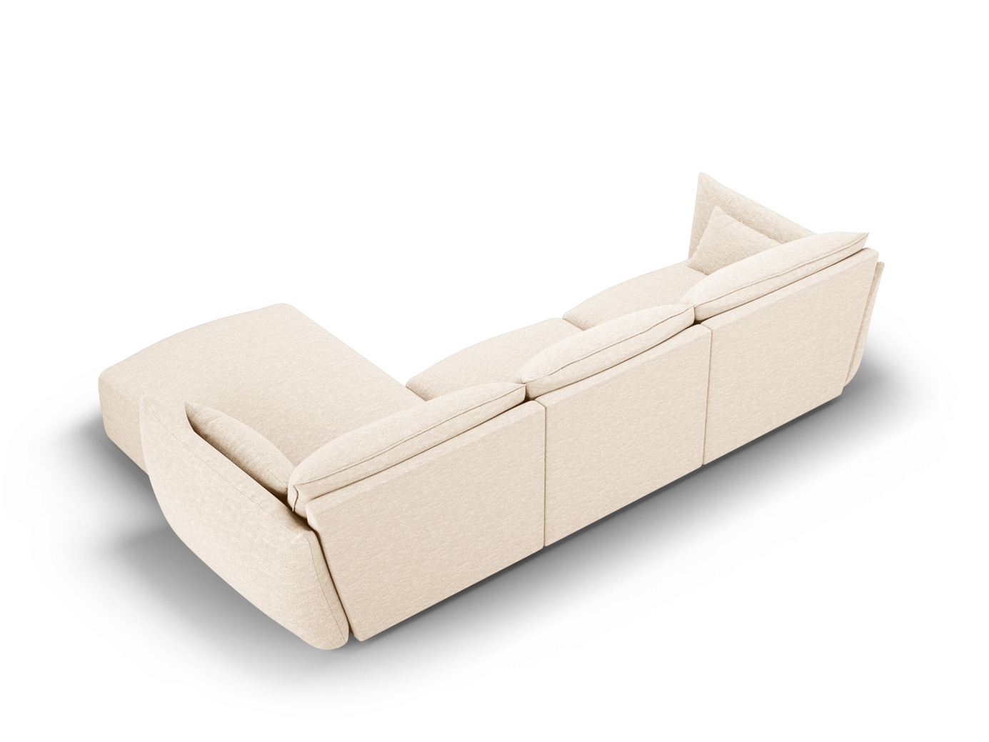 Cosmopolitan Design högervänd hörnsoffa, "Matera", 4-sits, 308 × 171 × 85 cm, Haga, svarta plastben