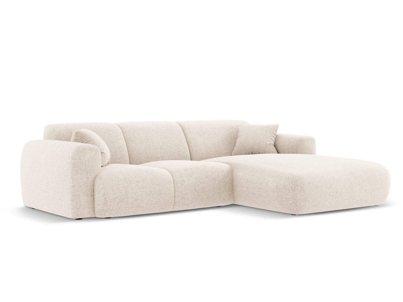Cosmopolitan Design högervänd hörnsoffa, "Nolio", 4-sits, 260 × 170 × 72 cm, Haga, svarta plastben