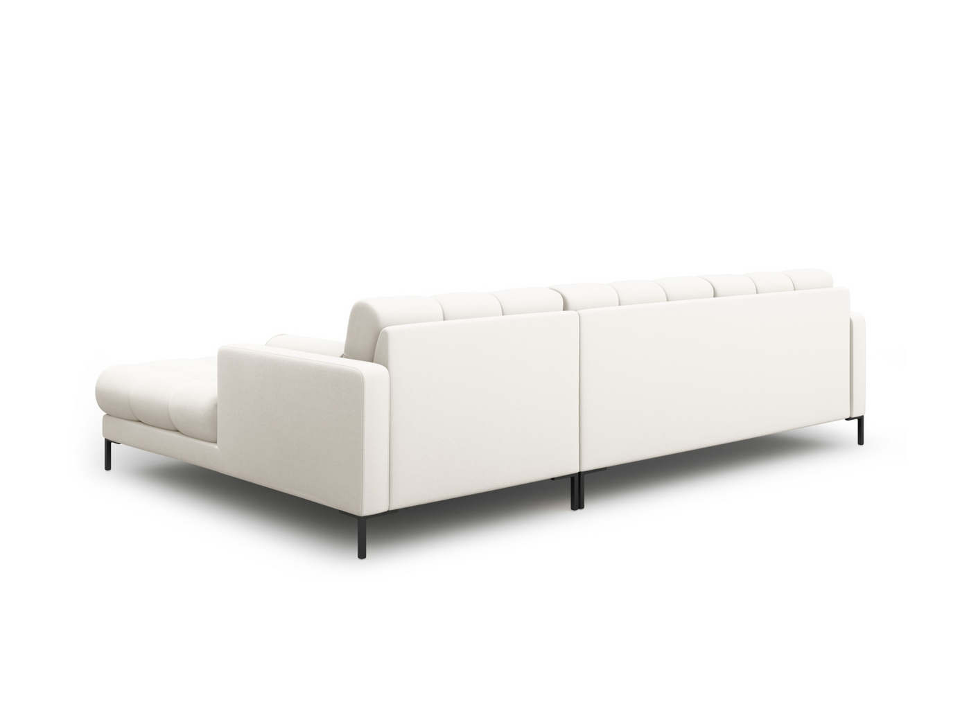 Cosmopolitan Design högervänd hörnsoffa, "Bali", 5-sits, 293 × 185 × 75 cm, Neve, svarta metallben