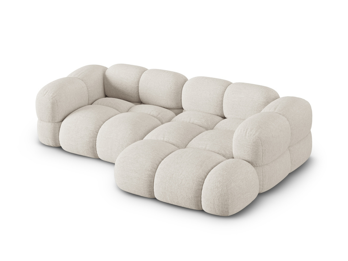 Cosmopolitan Design högervänd hörnsoffa, "Loretto", 3-sits, 250 × 147 × 68 cm, Sorella, svarta plastben