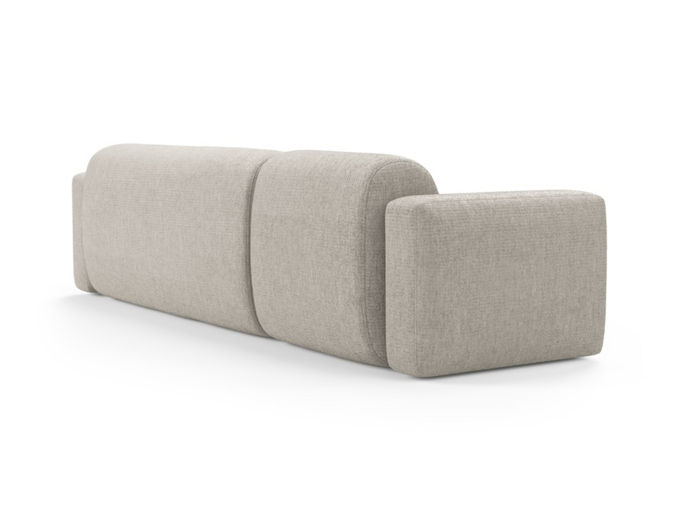 Cosmopolitan Design högervänd modulhörnsoffa, "Strino", 3-sits, 308 × 136 × 78 cm, Sorella, svarta plastben
