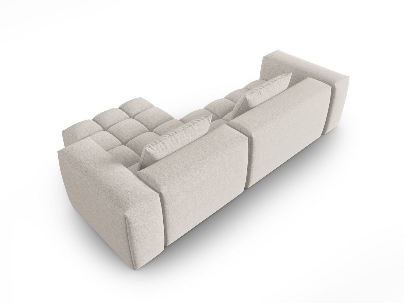 Cosmopolitan Design högervänd modulhörnsoffa, "Verona", 3-sits, 260 × 145 × 70 cm, Sorella, svarta plastben