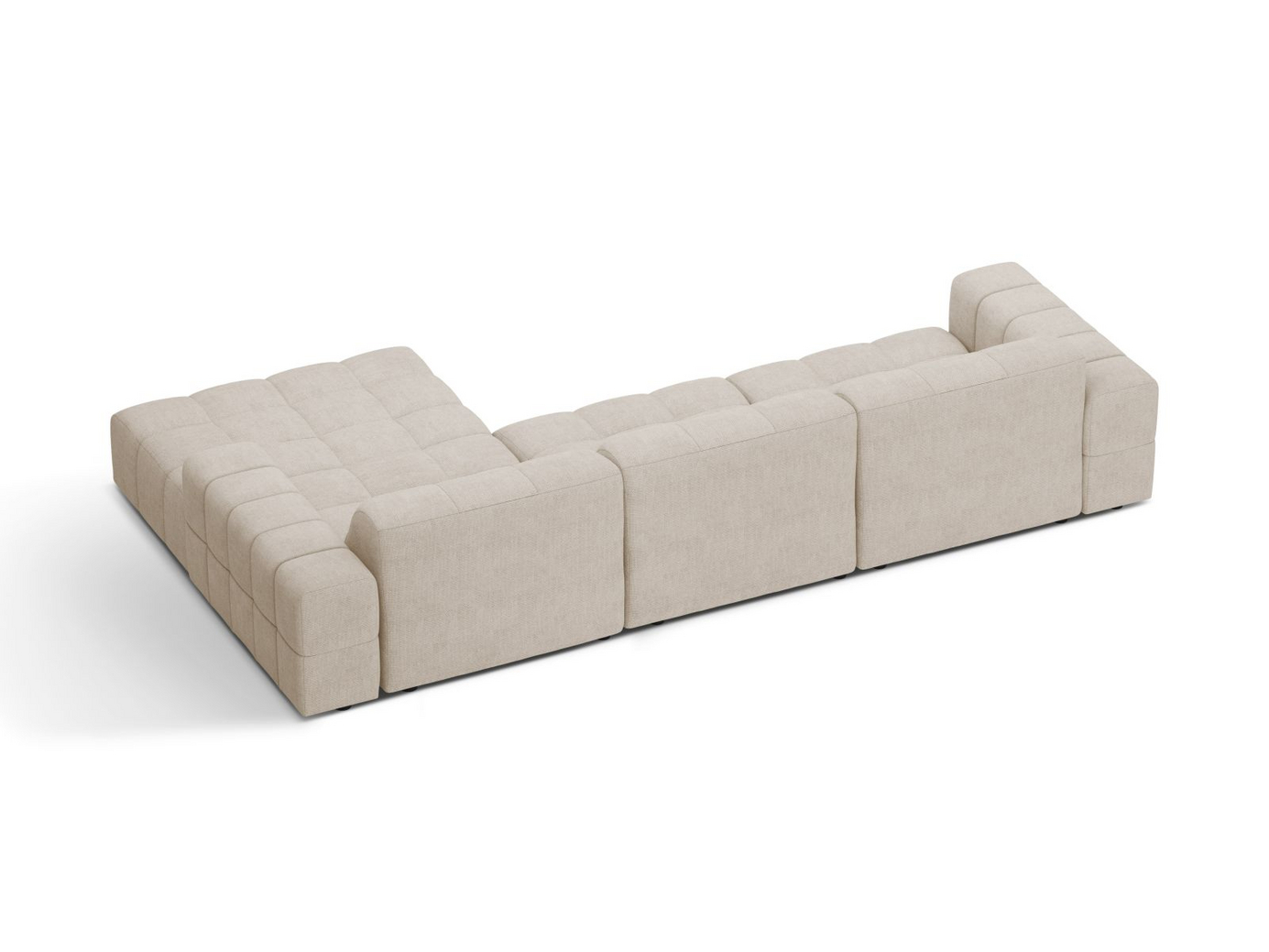 Cosmopolitan Design högervänd hörnsoffa, "Chicago", 4-sits, 294 × 167 × 78 cm, Eden 10, svarta plastben