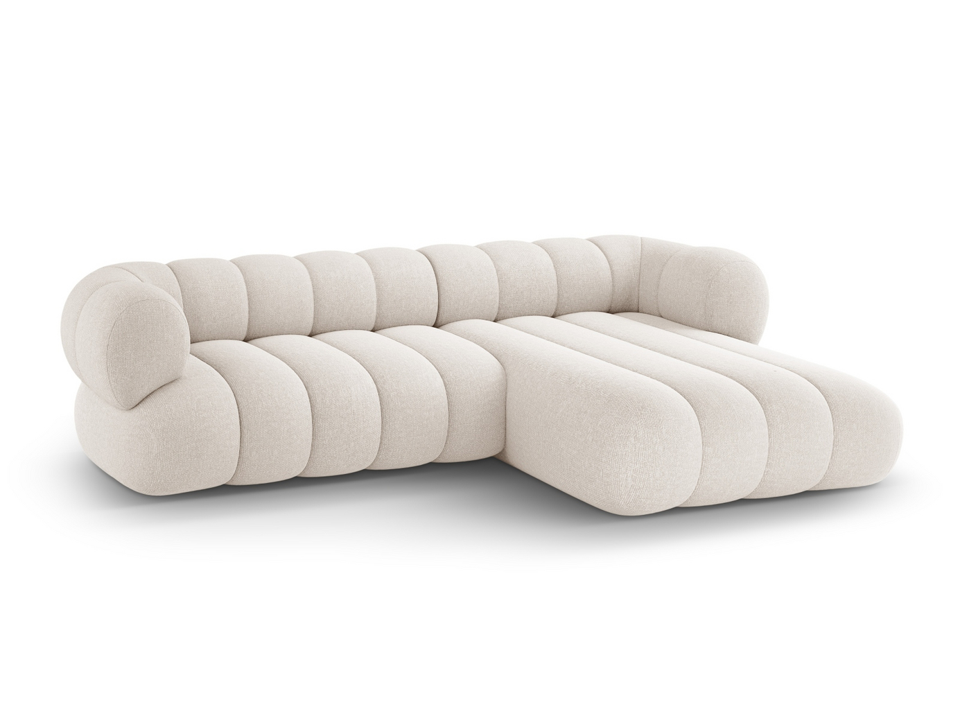 Cosmopolitan Design högervänd hörnsoffa, "Koge", 5-sits, 270 × 165 × 70 cm, Eden 10, svarta plastben
