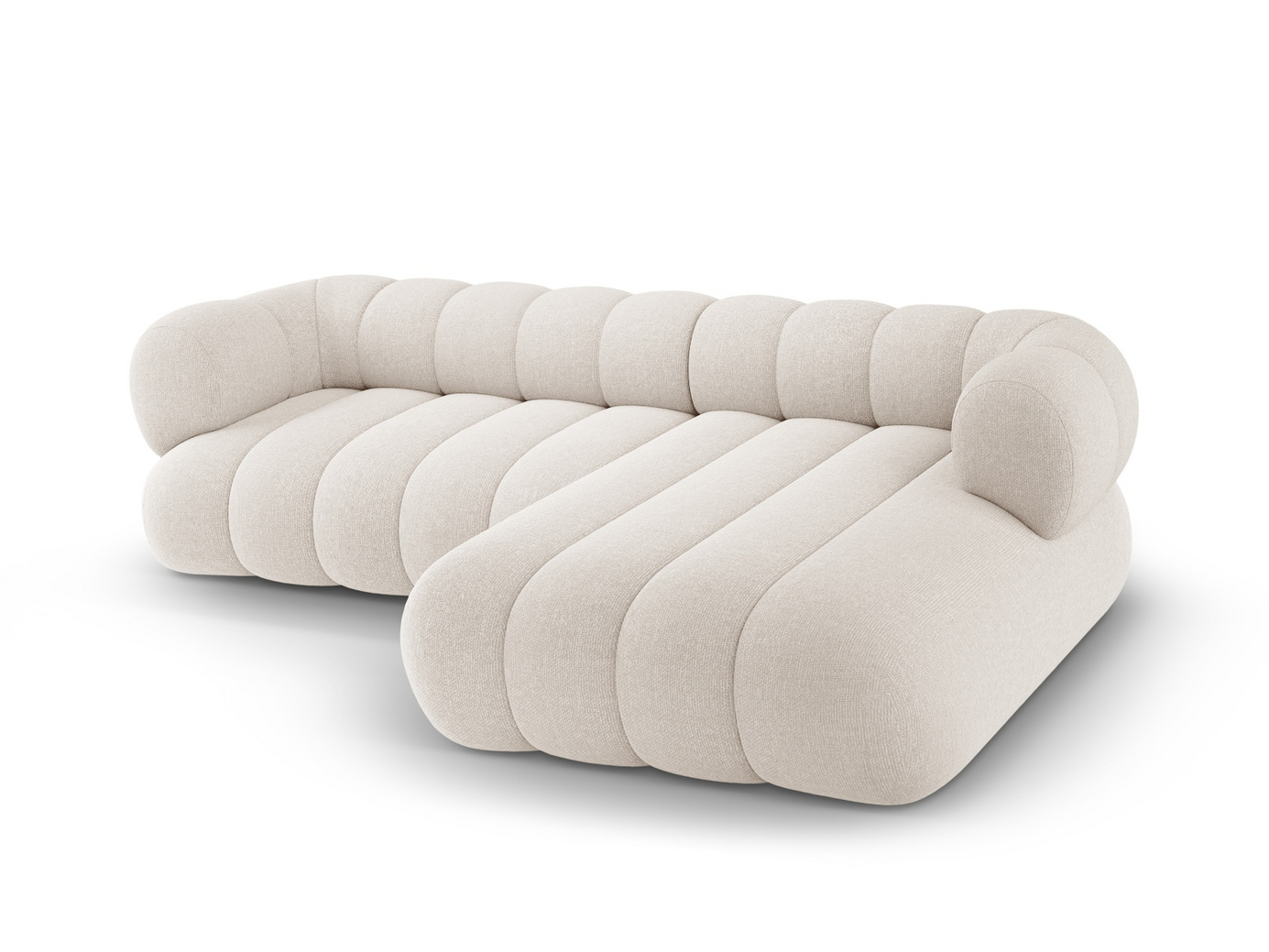 Cosmopolitan Design högervänd hörnsoffa, "Koge", 5-sits, 270 × 165 × 70 cm, Eden 10, svarta plastben