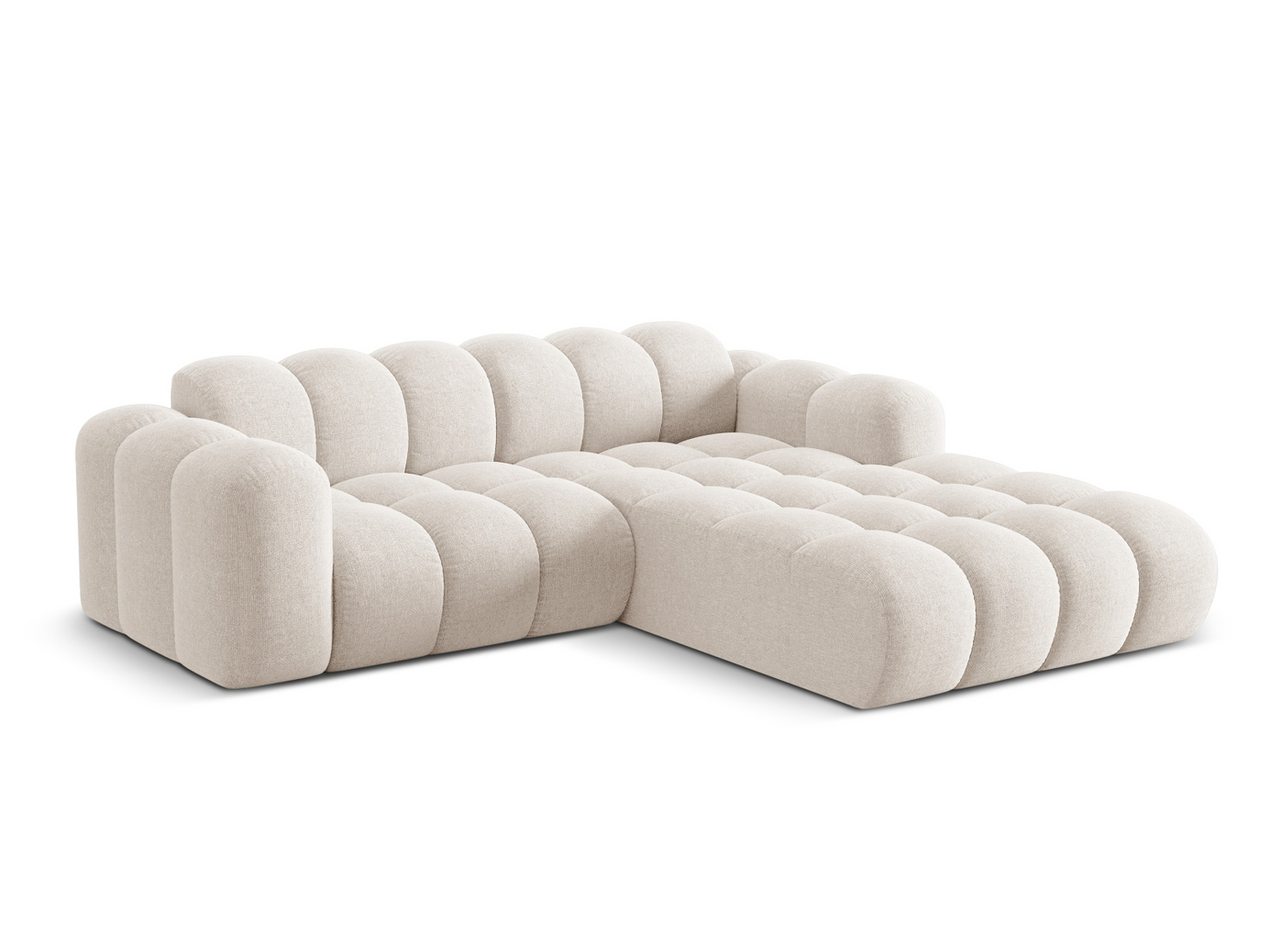 Cosmopolitan Design högervänd hörnsoffa, "Treno", 3-sits, 240 × 184 × 70 cm, Eden 10, svarta plastben