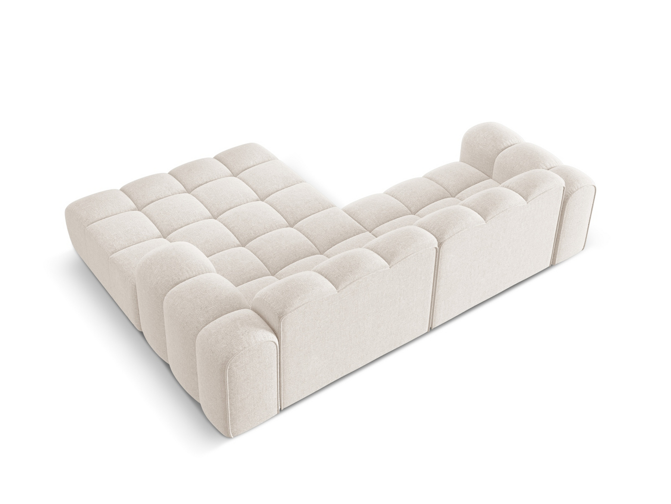 Cosmopolitan Design högervänd hörnsoffa, "Treno", 3-sits, 240 × 184 × 70 cm, Eden 10, svarta plastben