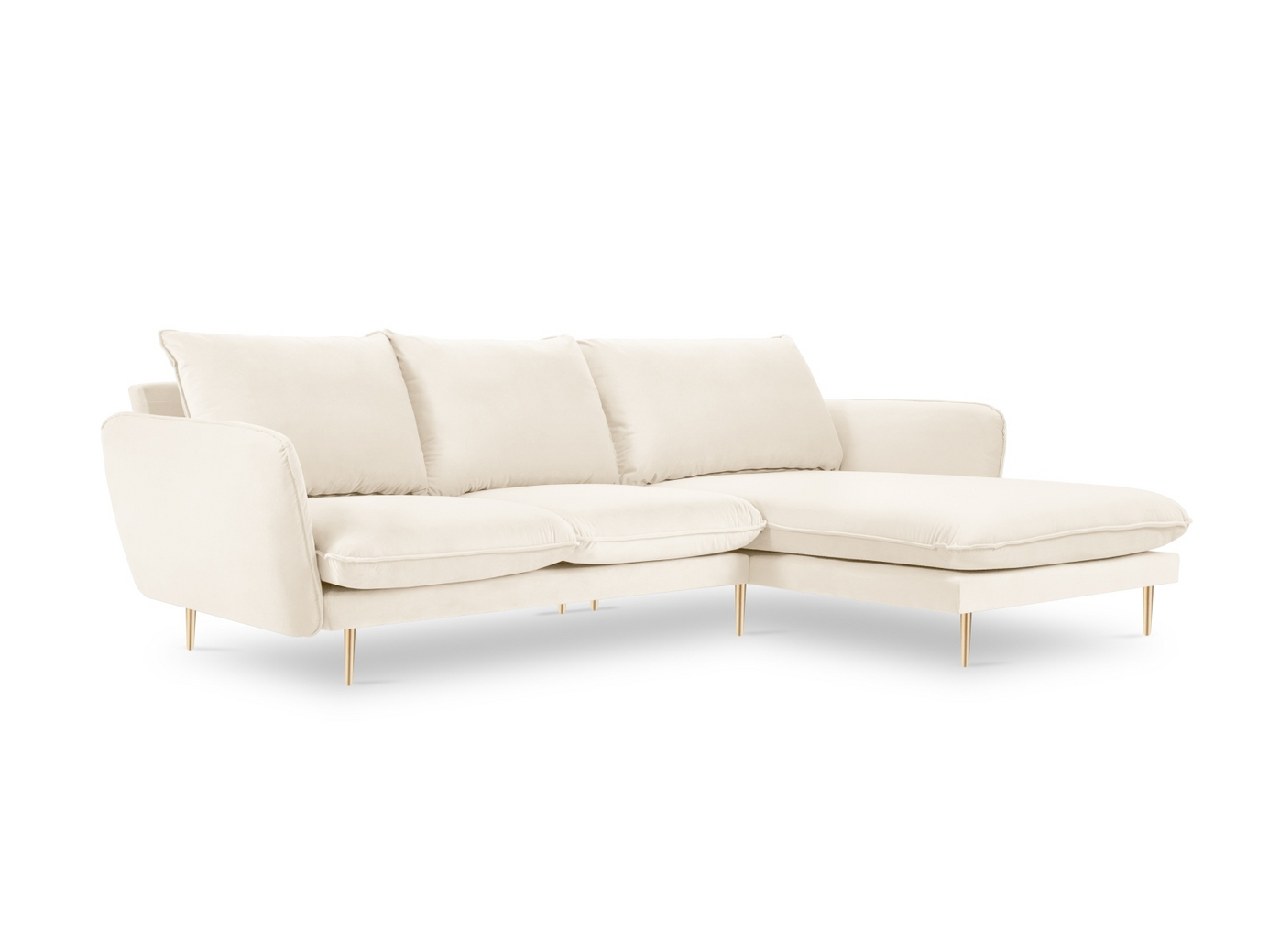 Cosmopolitan Design högervänd sammetshörnsoffa, 